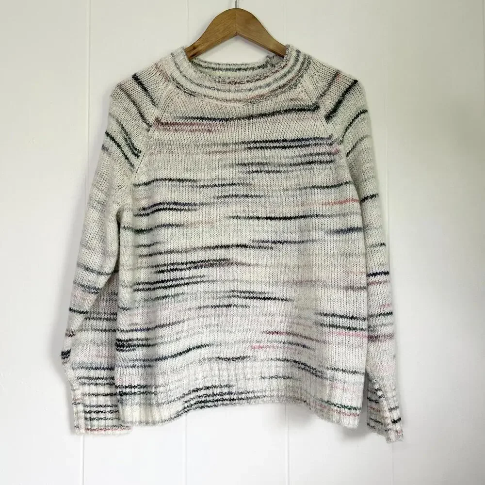 Old Navy Striped Wool Blend Long Sleeve Knit Pullover Sweater Women's Small